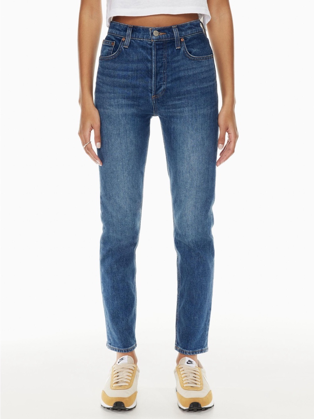 Aritzia Denim Forum The Yoko High Rise Slim Jeans 28L Tapered Straight Leg